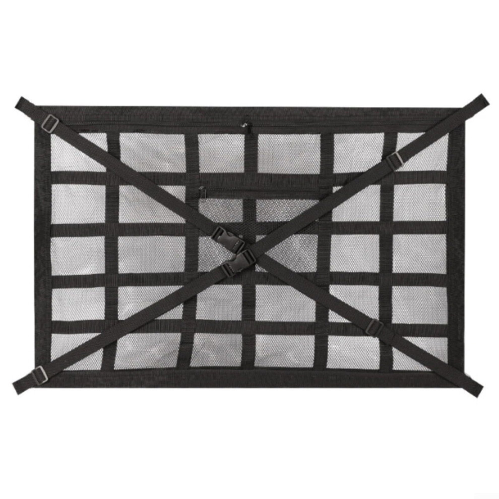 Car Interior Roof Storage Mesh Bag, Breathable Cargo Net Organizer With 4 Mounting Buckles For Suv, Van(90X65cm) 9067246762988