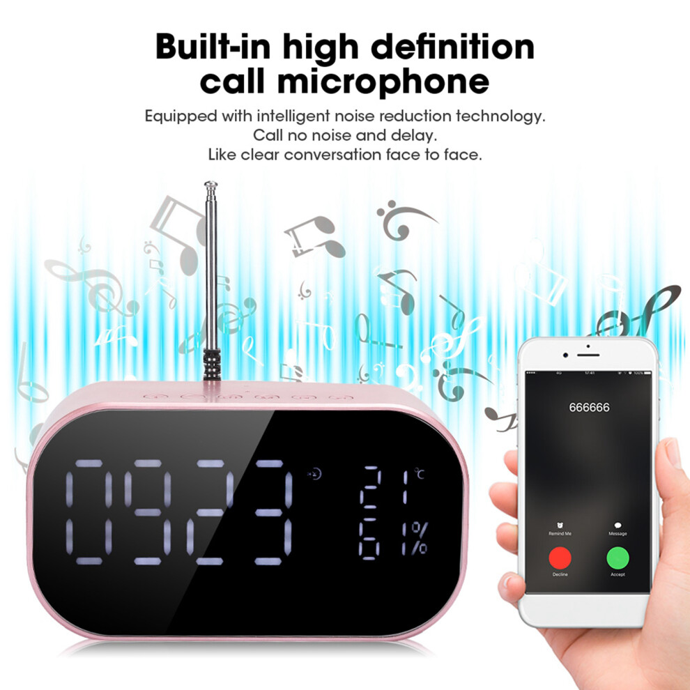 S2 Metal Shell Lcd Bluetooth Speaker 2200Mah Alarm Clock Display 3001362102071