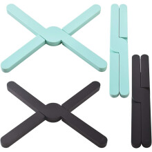 Salvamanteles plegables antideslizantes de silicona, fáciles de limpiar, de silicona de grado alimenticio para una protección resistente al calor,
