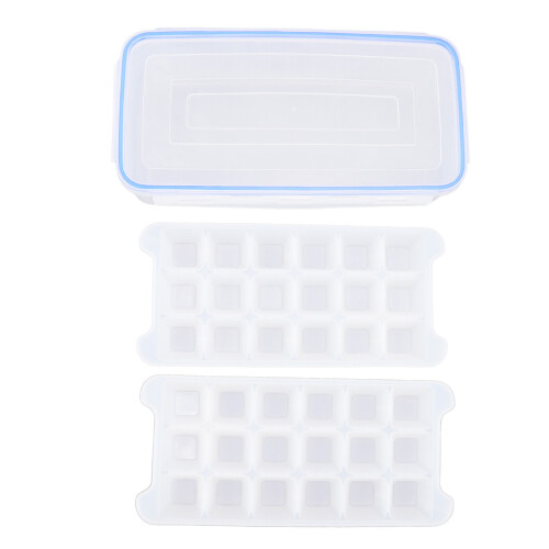 Sealable Bin Ice Makers For Freezer Space Optimizing Containers, Easy-Release Silicone Bottoms For Smooth Ice Retrieval Without Struggle 1