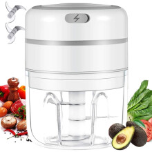 Hachoir familial, mini hachoir à ail électrique avec lame tranchante en acier inoxydable, indispensable en cuisine pour hacher rapidement l'ail,