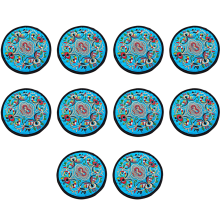 Aufbügelbare Patches, gestickte Verzierungen für personalisierte Kleidung, Yoga-Lotus-Yin-Yang- und indische Glückssymbole im Retro-Stil,
