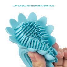 Baby Bath Shampoo Brush Blue Soft Silicone Gentle Skin Friendly Baby Care Tool
