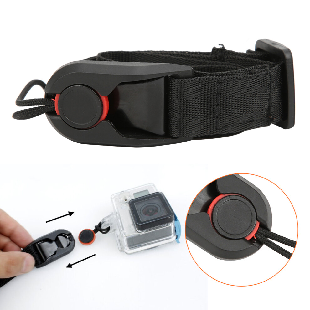 Adjustable Elastic Wrist Strap Lanyard For Action & Mirrorless Cameras, Red/Black 7891362106584