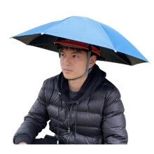Hands Free, Umbrella Hats And Helmet Adjustable Headwear Outdoor Activities Golf Sunshade Outdoor Blue 52cm