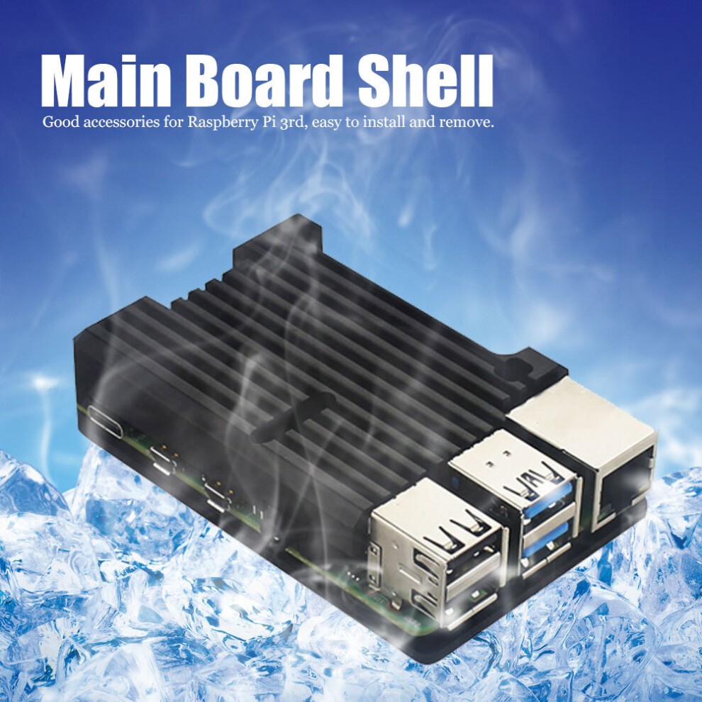 Aluminum Alloy Motherboard Shell For Raspberry Pi 3B 2B 3B Black 9331362107306