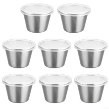 8Pcs Stainless Steel Sauce Bowls With Silicone Leakproof Lids Stackable Snack Containers For Lunchboxes, Travel And Outdoor Use