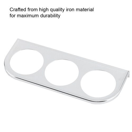 52mm 2in Iron 3-Hole Dashboard Gauge Mount Bracket Silver