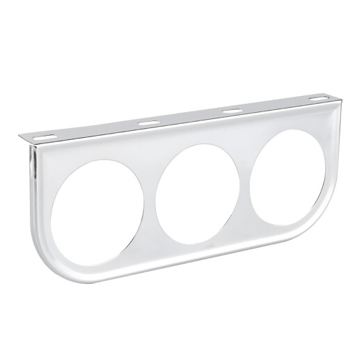 52mm 2in Iron 3-Hole Dashboard Gauge Mount Bracket Silver 2