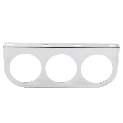 52mm 2in Iron 3-Hole Dashboard Gauge Mount Bracket Silver 1