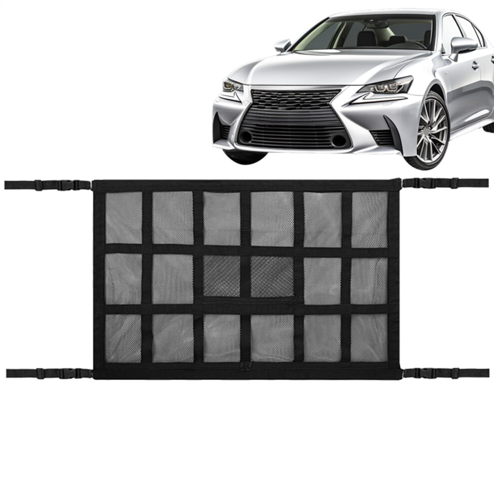 Car Ceiling Net,Cargo Organization | Secure Automotive Mesh Pocket For Vehicle Interior Organizer Camping Road Trip Van Pickup Truck 90X65cm 9339159264270