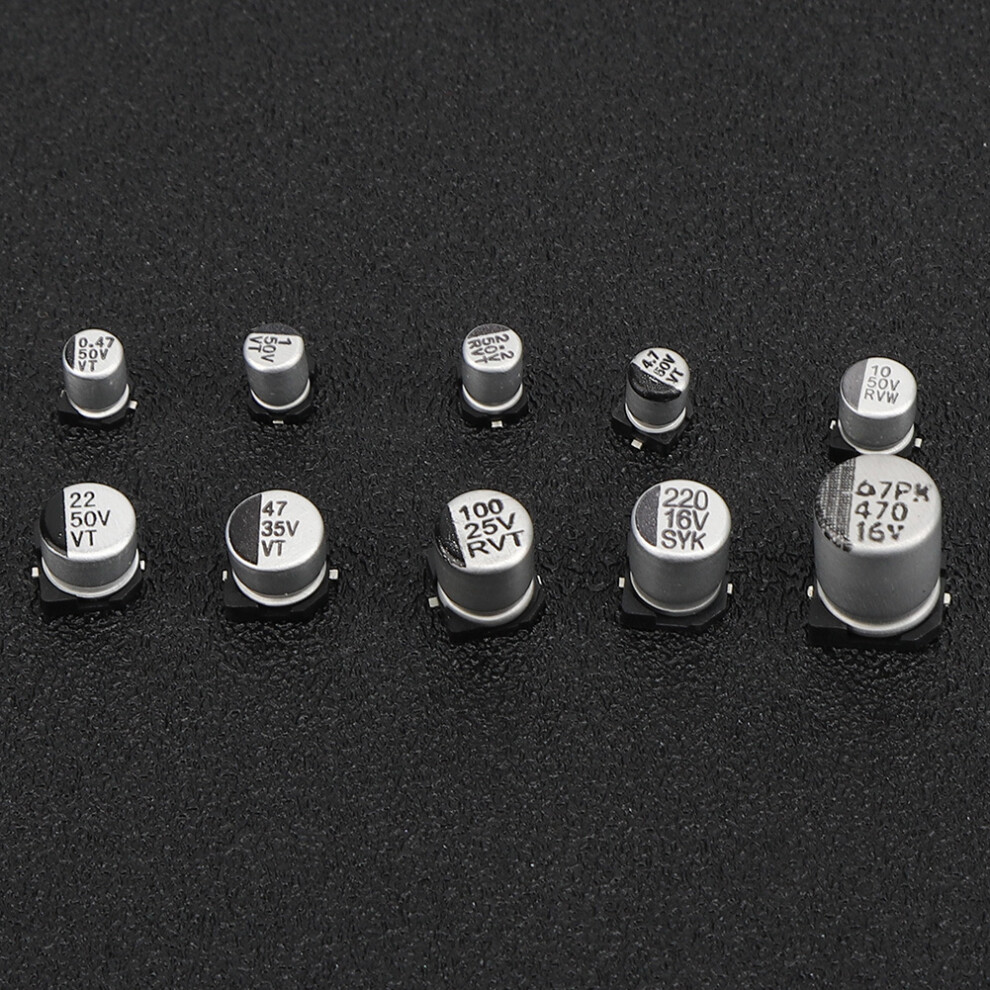 Smd Aluminium Electrolytic Capacitor Kit 165Pcs 0.47Uf To 470Uf 50V - 16V Range 7901362110167