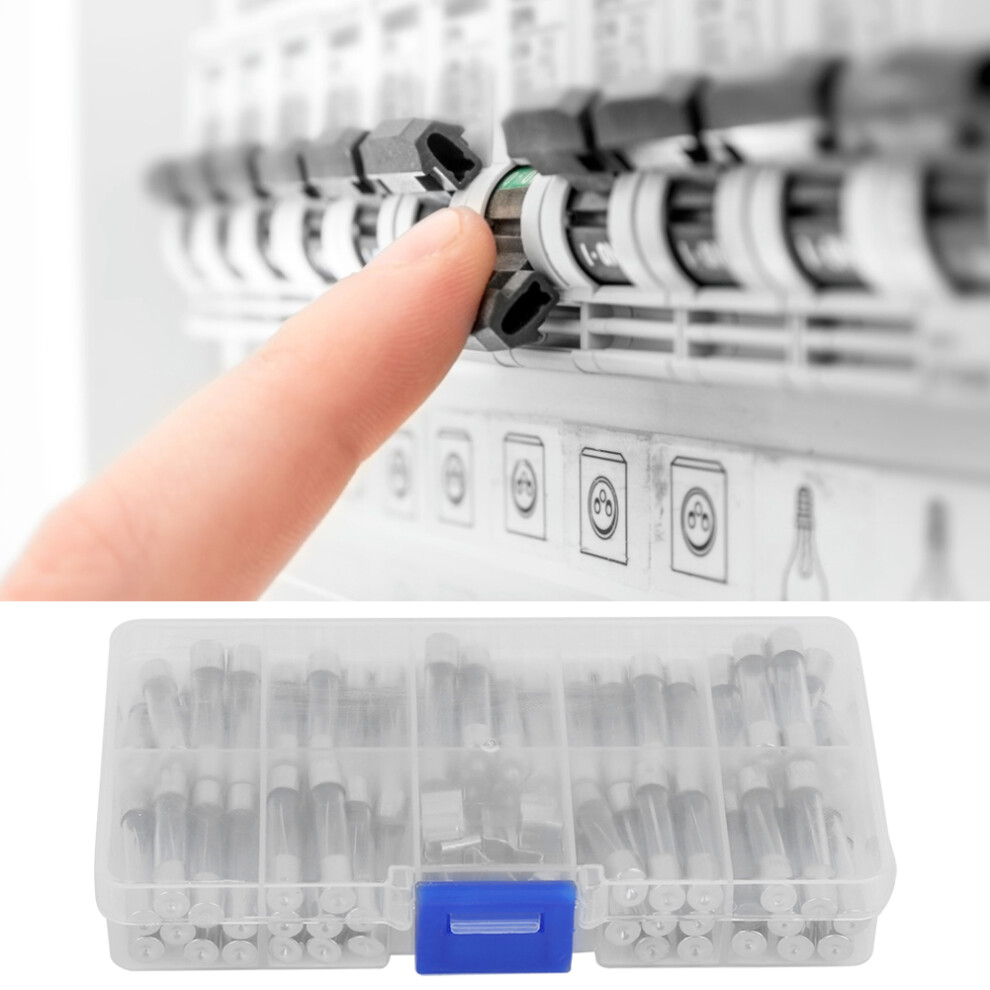 82Pcs Glass Tube Fuses Assortment Kit 0.5A-30A 6X30mm Clear 9321362110222