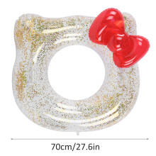 Roter Pailletten-Schleifen-Katzen-Schwimmball für Mädchen, 70 cm Schwimmring