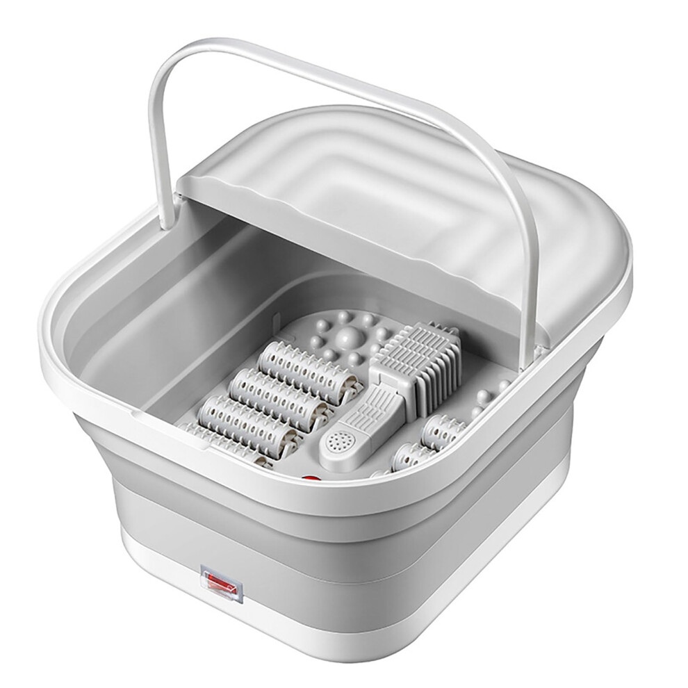 Electric Foot Spa Bath Massager, Heated Soaking Tub with Massage Rollers, White