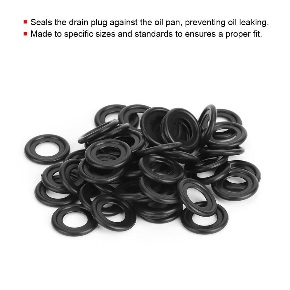 50Pcs Rubber Oil Drain Plug Washer Seals For Opel Astra G Z03 Signum 8351362112965