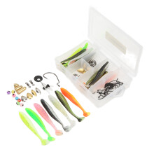 66 Stück Angelköder-Set mit Schwänzen & Haken für Salzwasser, Ozean & Süßwasser