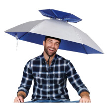 Fishing Umbrella Hat Umbrella Hat Waterproof Sun Rain UV Protection Outdoor Umbrella Sports Outdoors(Silver) Silver 94cm