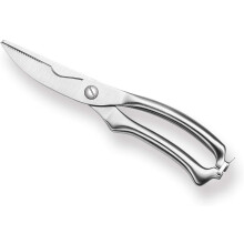 Ergonomische Küchenschere, robuste Geflügelschere mit federbelastetem Griff – rutschfeste, mikrogezahnte Klingen, lebensmittelechter Edelstahl