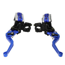 Alconstar- Brake Clutch Pump Master Cylinder Motorcycle Lever Handlebar Hydraulic Clutch 22mm Fit For Yamaha Fit For Kawasaki(Set blue)
