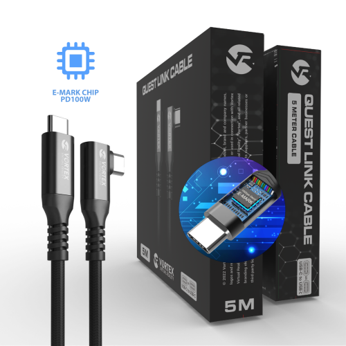 VortexVR Cable 5m USB-C (Fast charging) + Fastener | META QUEST LINK 2