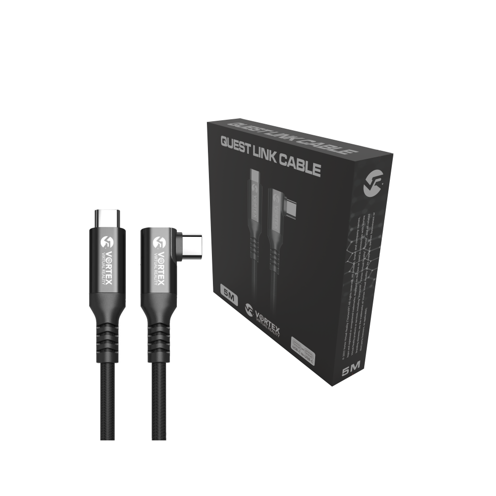 VortexVR 5m Oculus Link Cable USB-C to USB-C | Meta Quest 3 / 3S / 2 | High-Speed 5Gbps PC-VR Cable