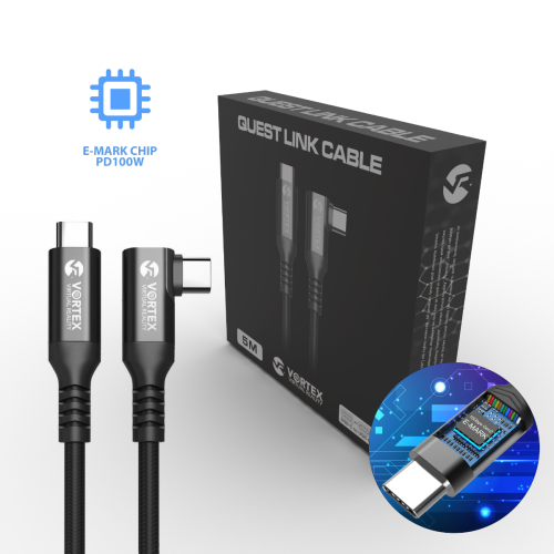 VortexVR Cable 5m USB-C (Fast charging) + Fastener | META QUEST LINK 1