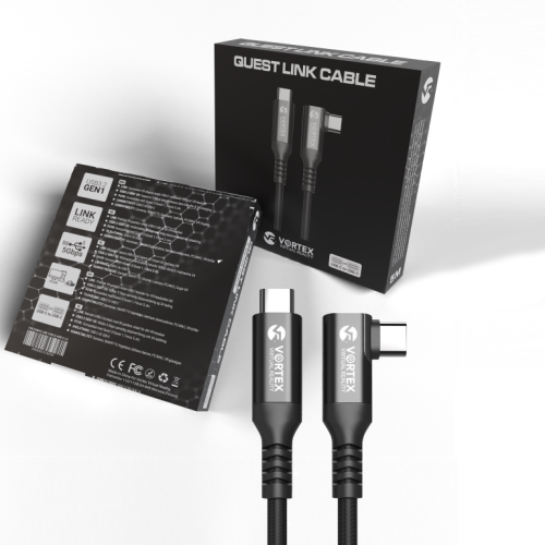 VortexVR 5m Oculus Link Cable USB-C to USB-C | Meta Quest 3 / 3S / 2 | High-Speed 5Gbps PC-VR Cable 1