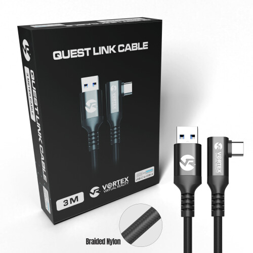 3m cable from VortexVR USB-A to Meta Quest Link | to Quest 3S Quest 3 Quest 2 1