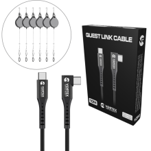 Jeu de câbles USB-C de 10 m + crochets de suspension | Meta Quest 3 & 3S & 2