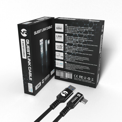 3m cable from VortexVR USB-A to Meta Quest Link | to Quest 3S Quest 3 Quest 2 2