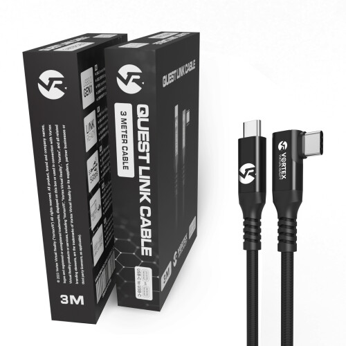Câble de 3m entre VortexVR USB-C et Meta Quest Link vers Quest 3S Quest 3 Quest 2 1