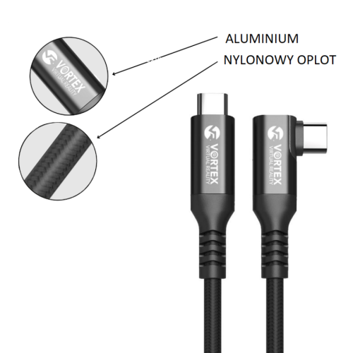 Câble VortexVR 3m + Fixation | USB-C | pour Quest 3 Quest 3S Quest 2 2