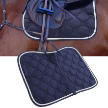Durable Cotton Breathable Double Rope PP Webbing Horse Saddle Pad Navy Blue 99x68cm