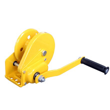Electric Winch, 1200lb Hand crank two-way self-locking manual winch household small portable traction hoist with brake manual winch Giallo 1200Pounds