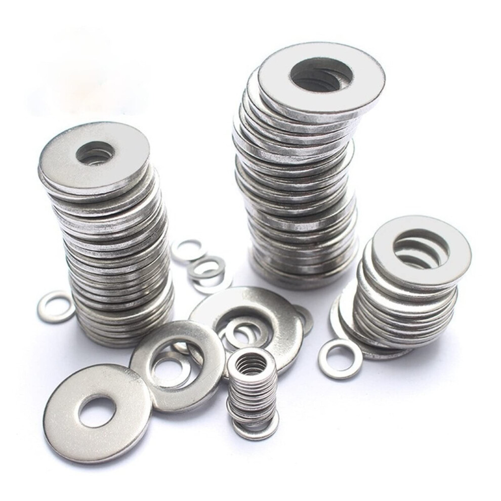 50Pcs M1.6 M2 M2.5 M3 M3.5 M4 M5 M6 M8 M10 Gasket Stainless Steel Washer Thickened Flat Washer Metal Washer(M2.5x6x0.45) 9105992118052