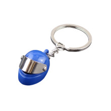 (Blue) Key Rings Purse Pendent Fashionable Design Plated Helmet-shaped Ring