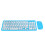 Wireless Keyboard and Mouse Set, 96 Keys, 3-Speed Receiver, Pink/Blue 15