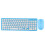 Wireless Keyboard and Mouse Set, 96 Keys, 3-Speed Receiver, Pink/Blue 3