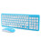 Wireless Keyboard and Mouse Set, 96 Keys, 3-Speed Receiver, Pink/Blue 9