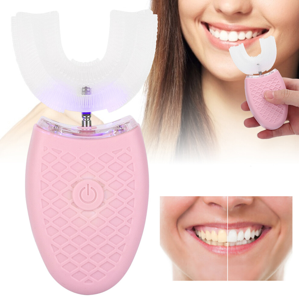 Rose Adult U-Shape Electric Toothbrush Sonic Cleaning & 4 Modes