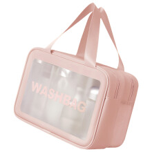 Klarer Kulturbeutel, Hand-Make-up-Tasche, Kosmetiktasche,-Rosa L