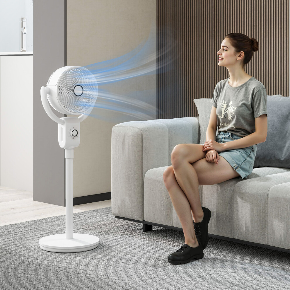 Homcom Pedestal Fan, Air Circulation Fan With Oscillating, Tilt, For Home