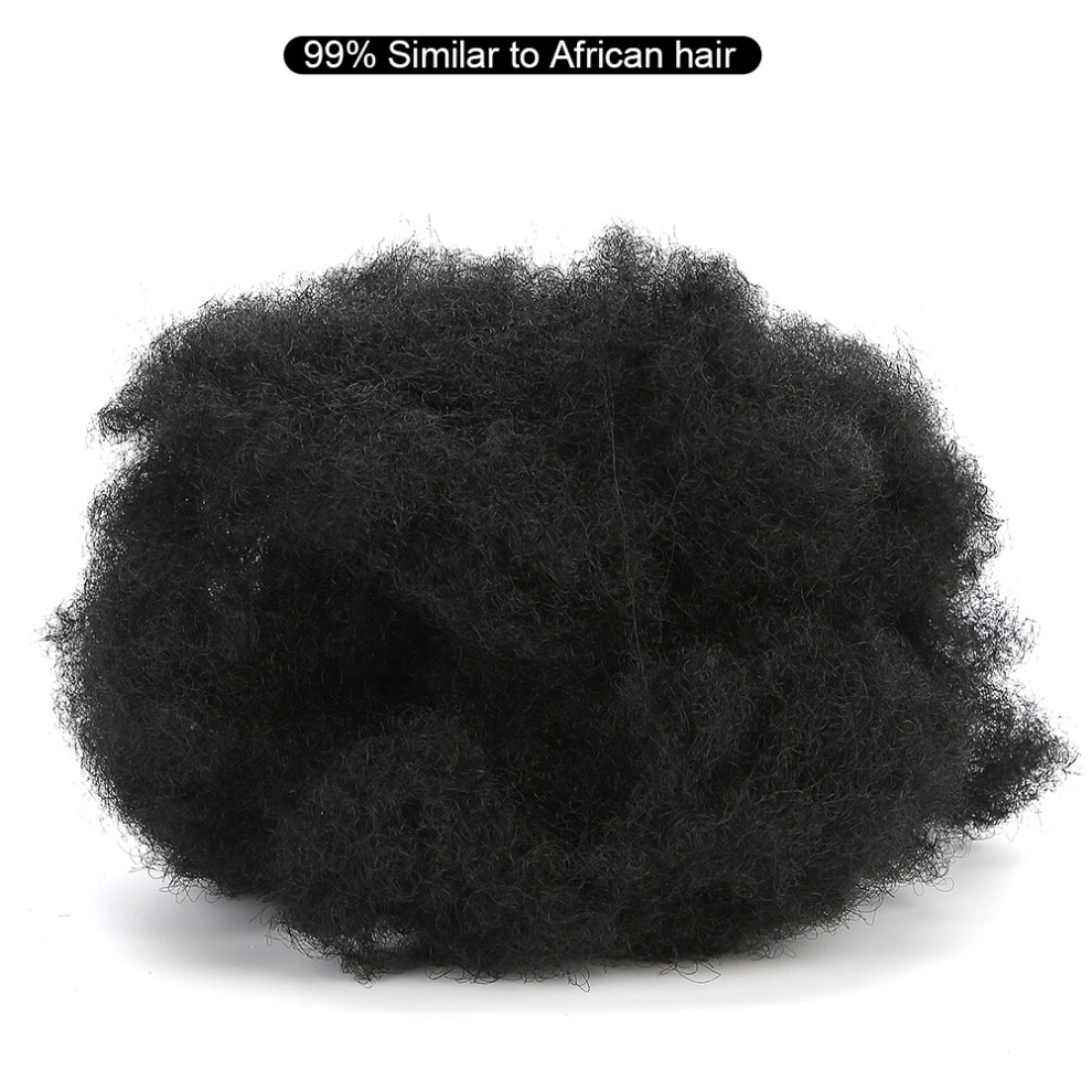 Unisex Black Afro Curly Hair Bun Extension Soft Puff Afro Hairpiece For Easy Styling