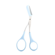 Eyebrow Trimmer Scissor with Comb Shaping Eye Brow Cosmetic for Facial Eyelash Hair Removal GroomingMakeup Accessories Blue