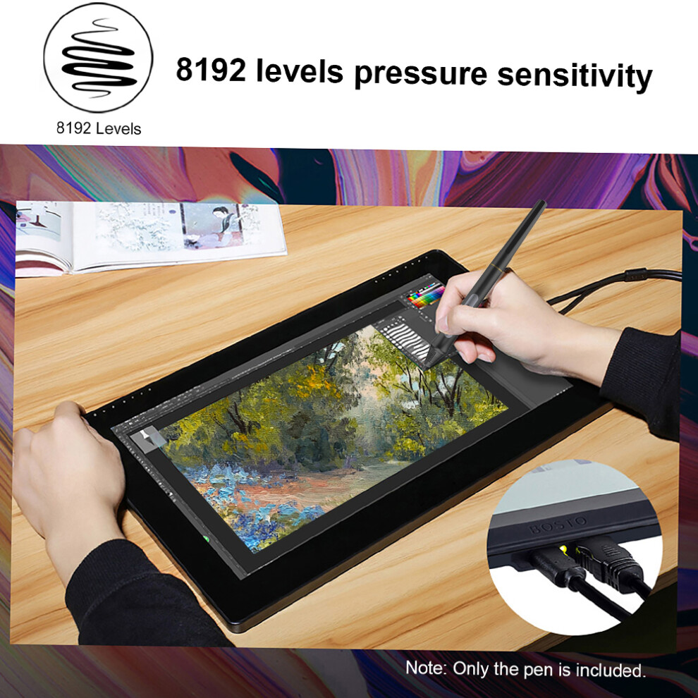 Drawing Pen with 20 Nips & Stand for BOSTO 13HD/16HD/22UX Graphics Monitors-image-OPC-PMZVSTB-NEW