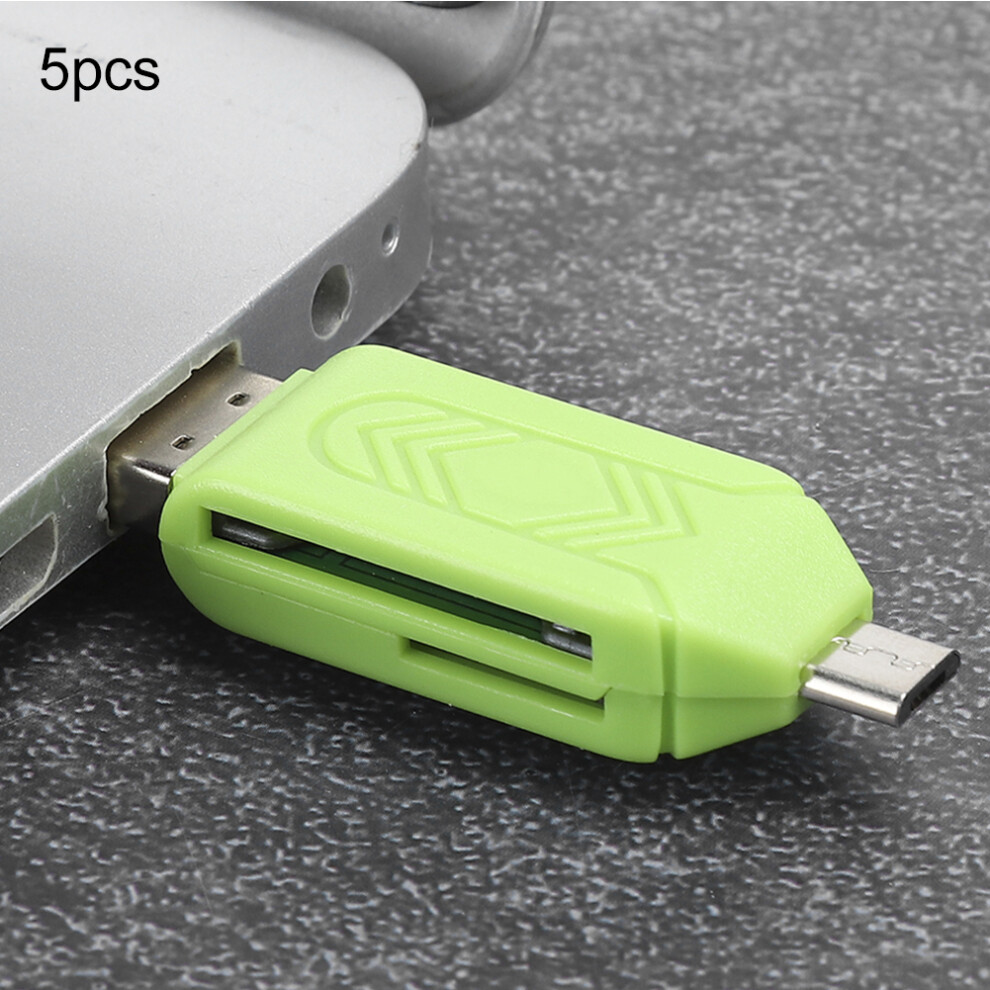 5Pcs Usb2.0 Otg Card Reader For Android Xiaomi - Green 5031362132257