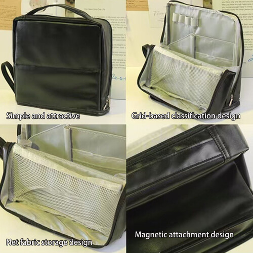 (1 Pack) Standable Makeup Bag - Multi-Compartment Storage-White 1