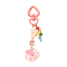 Unique Cloud Shape Keychain With Star Bead Bag-Pink clouds