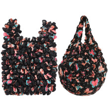 Stretch Charm bag, pleated bag, multi-purpose bubble bag-Black